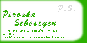 piroska sebestyen business card
