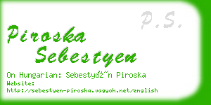 piroska sebestyen business card
